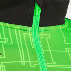Bluza treningowa ocieplana CZARNO - KIWI z pół-zamkiem chłopięca