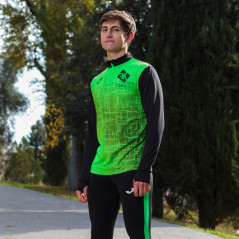 Bluza treningowa ocieplana CZARNO - KIWI z pół-zamkiem chłopięca (nr kat. 101930.117)