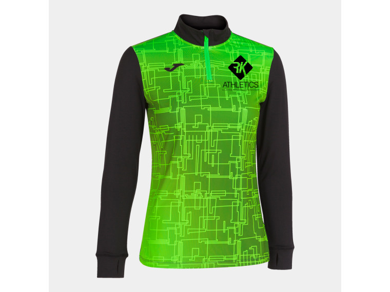 Bluza treningowa ocieplana CZARNO - KIWI z pół-zamkiem dziewczęca (nr kat. 901527.117)