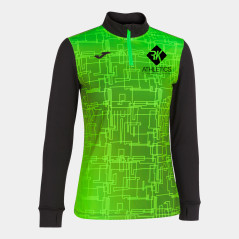 Bluza treningowa ocieplana CZARNO - KIWI z pół-zamkiem dziewczęca