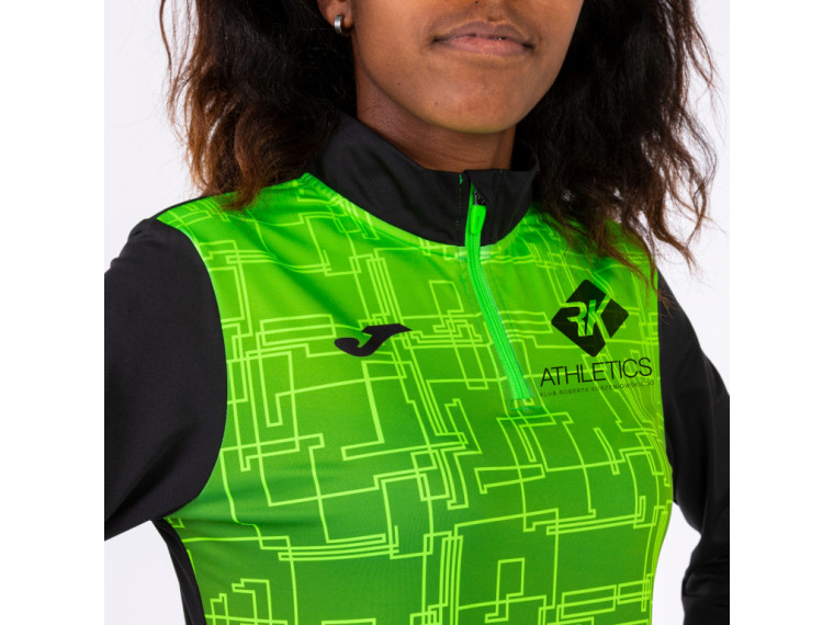 Bluza treningowa ocieplana CZARNO - KIWI z pół-zamkiem dziewczęca (nr kat. 901527.117)