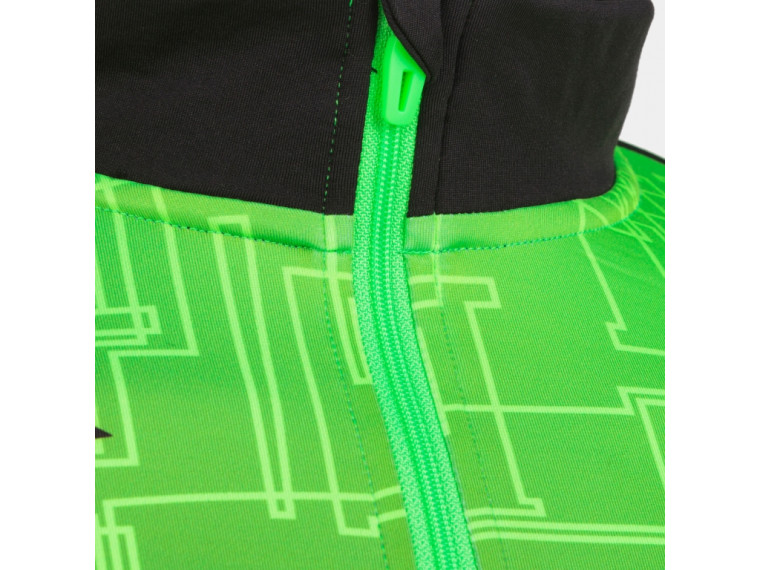 Bluza treningowa ocieplana CZARNO - KIWI z pół-zamkiem dziewczęca (nr kat. 901527.117)