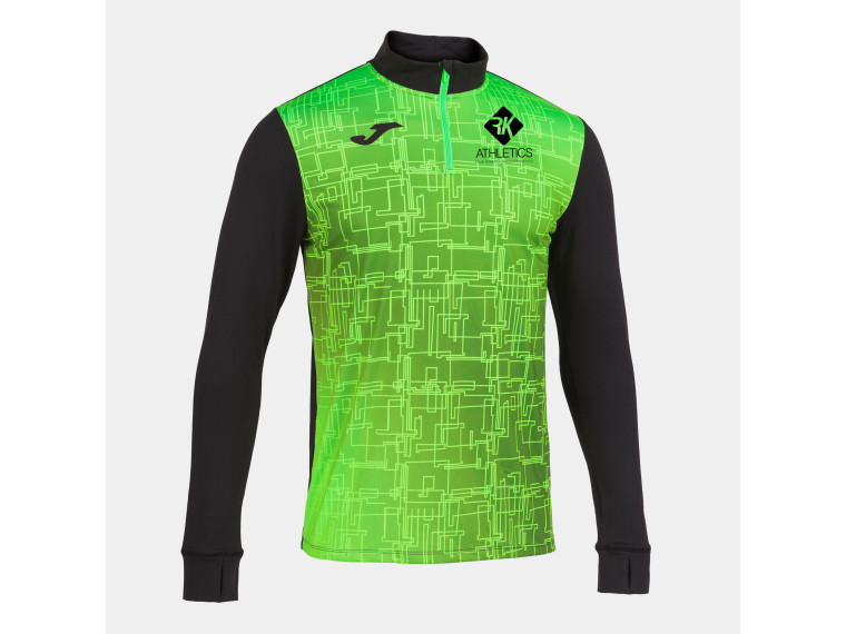 Bluza treningowa ocieplana CZARNO - KIWI z pół-zamkiem chłopięca (nr kat. 101930.117)