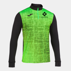 Bluza treningowa ocieplana CZARNO - KIWI z pół-zamkiem chłopięca